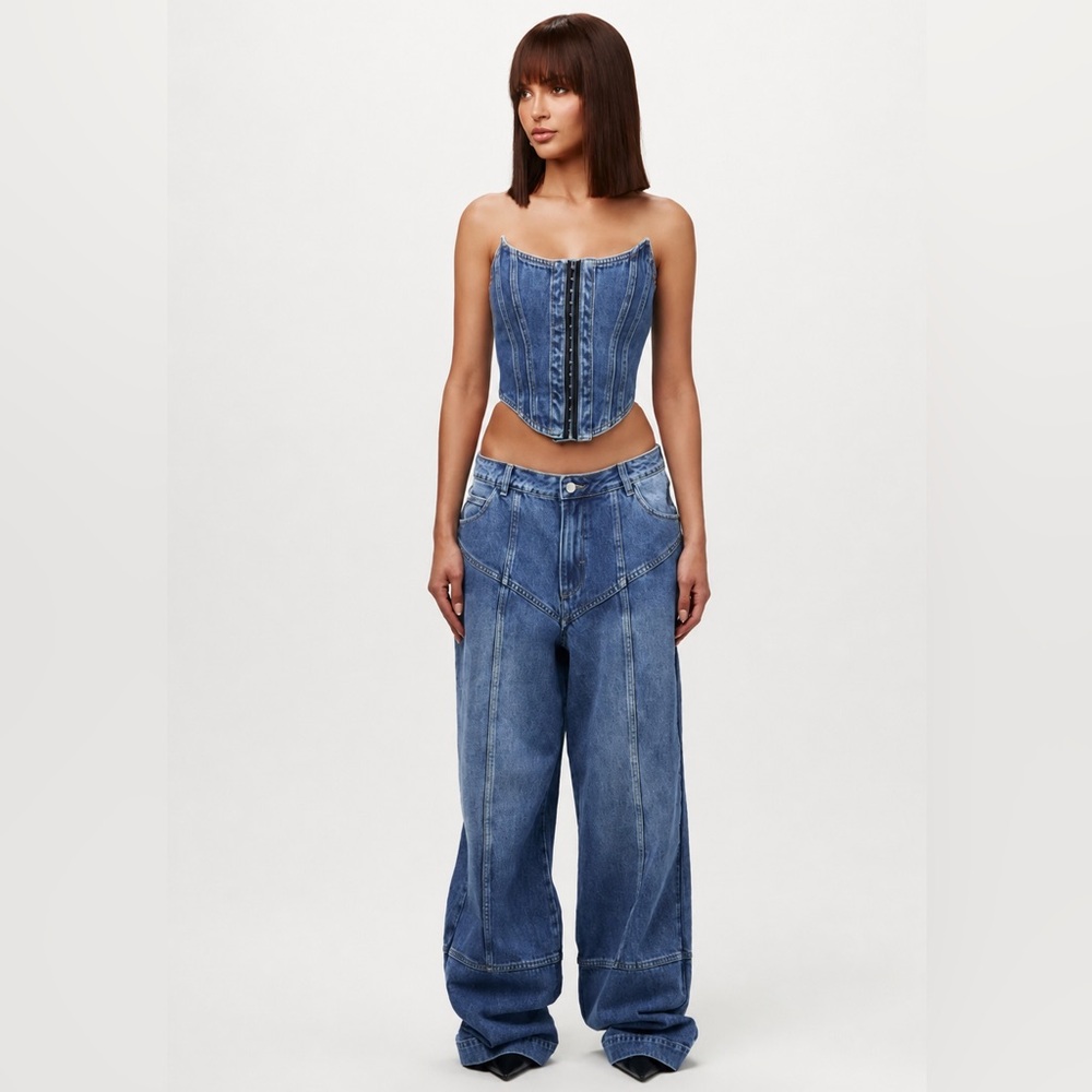 Naked Wardrobe Denim Wide Leg Pants